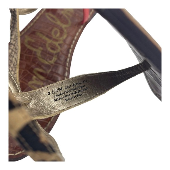 Sam Edelman Gigi Leather Snake Animal Print Dyed Fur Flip Flop Flat Sandals 8.5 - Picture 7 of 10